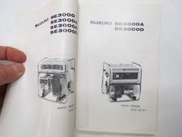 Suzuki SE3000 / SE3000A / SE3000D / SE3000AD Generator Parts Catalogue -generaattori varaosaluettelo