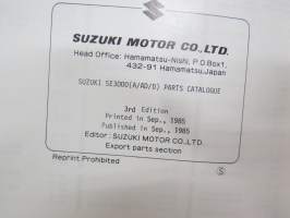 Suzuki SE3000 / SE3000A / SE3000D / SE3000AD Generator Parts Catalogue -generaattori varaosaluettelo
