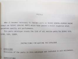 Suzuki S150 / S150R / S200 / S200R General purpose engine parts catalogue -yleismoottori varaosaluettelo
