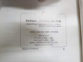 Suzuki S150 / S150R / S200 / S200R General purpose engine parts catalogue -yleismoottori varaosaluettelo