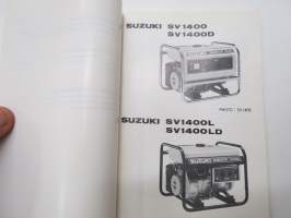 Suzuki SV1400 / SV1400D / SV1400L / SV1400LD Generator Parts Catalogue -generaattori varaosaluettelo