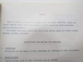 Suzuki SV1400 / SV1400D / SV1400L / SV1400LD Generator Parts Catalogue -generaattori varaosaluettelo