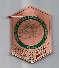 Betel 64. kesäjuhlat 1970 - merkki,  rintamerkki  pahvia