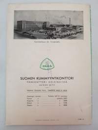 PARA Kumiteollisuus O.Y. Tampere -kesä- ja urheilukengät N:o 21 1939. Suomen Kumimyyntikonttori, yksinmyyjä Suomessa
