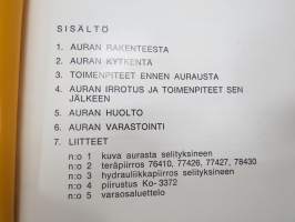 Hokke lumiaurojen  käyttö- ja huolto-ohjeet -operator´s  and service manual for snow plough