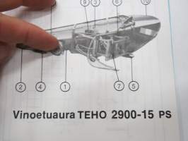 Teho 2900-15 vinoetuaura, Teho NKJ kärkiaura - Käyttö- ja huolto-ohjekirja + varaosaluettelo 1984 -operating and service instructions, parts catalog for snow plough