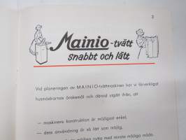 Mainio-tvätt snabbt och lätt - Mainio 60 tvättmaskinens bruksanvisning -käyttöohjekirja ruotsiksi / washing machine manual in swedish