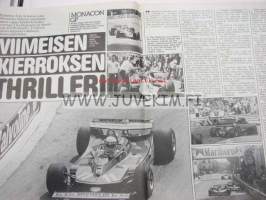 Vauhdin Maailma 1979 nr 7 -mm. Mantorp internationalDrag Race, Kekelle sakkoja CAN-AM Charlotte, F1 Monacon viimeisen kierroksen thrilleri, kuukauden profiili Timo