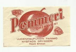 Pommeri Omenaviini - Uudenkaupungin Panimo Thure Ertman   ,  juomaetiketti