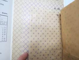 W. Rosenlew &amp; Co Oy Säkki- ja pussitehdas näytepussit 6 kpl -hinnasto näytepusseineen -paper bag samples / brochure