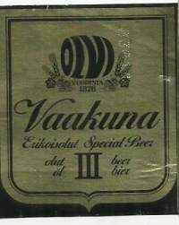 Vaakuna  III Olut -  olutetiketti