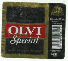 Olvi Special III  olut -  olutetiketti