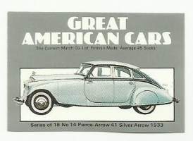 Great American Cars / Silver Arrow 1933  -  tulitikkuetiketti