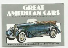 Great American Cars / OldsmobileConvirteble Coupe 1933  -  tulitikkuetiketti