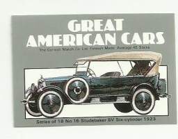 Great American Cars / StudebakerSV 1923 - tulitikkuetiketti