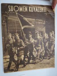 Suomen Kuvalehti 1943 nr 27 -3.7.1943, Tämän kesän ylioppilaita (sotilaspuvuissa), Pekka Peitsi - Riitelevät ranskalaiset, Lomakylä Punkaharju, Väestökysymys, ym.