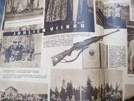 Suomen Kuvalehti 1943 nr 27 -3.7.1943, Tämän kesän ylioppilaita (sotilaspuvuissa), Pekka Peitsi - Riitelevät ranskalaiset, Lomakylä Punkaharju, Väestökysymys, ym.