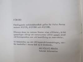 Volvo Penta Aquamatic 150 motorenhet AQ 150 - 150A - 150B verkstadshandbok -korjaamokäsikirja ruotsiksi /  -shop manual in swedish