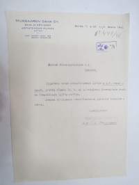 Munsaaren Saha OY, Saha ja höyläämö, Astiatehdas Munsa, Kotka Mussalo, 18.9.2946 -asiakirja / business document