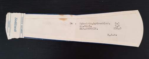 Lammin Apteekki, 1952, resepti signatuuri