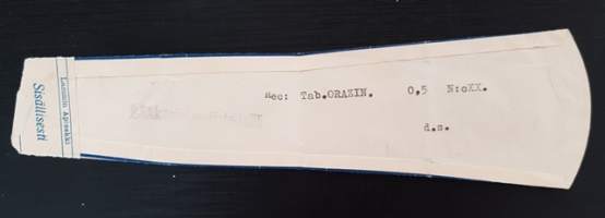 Lammin Apteekki, 1952, resepti signatuuri