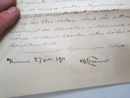 Renbeteskommissionen af år 1909, Kiruna 27.6.1911 -asiakirja / business document