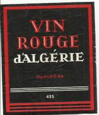 Vin Rouge Alko nr 455 - viinietiketti viinaetiketti