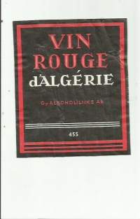 Vin Rouge Alko nr 455 - viinietiketti viinaetiketti