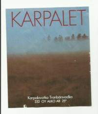 Karpalet Alko nr 232 - viinaetiketti