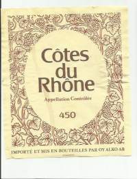 Cotes du Rhone  Alko nr 450 - viinietiketti viinaetiketti