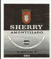 Sherry Amontillado  Alko nr 283 - viinietiketti viinaetiketti