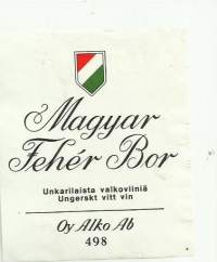 Magyar Feher Bor  Alko nr 498 - viinietiketti viinaetiketti