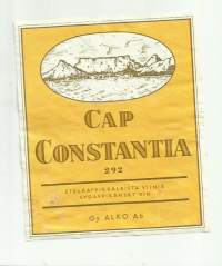Cap Constantia  Alko nr 292 - viinietiketti viinaetiketti