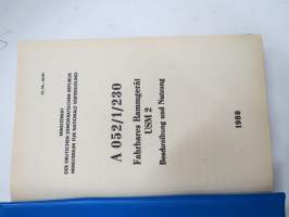 Fahrbares Rammgerät USM 2 - A 052/1/230 Beschreibung und Nutzung 1989, siltarakennus- / esteenylitystyöyksikkö käyttöohjekirja / tekniset tiedot / huoltoa