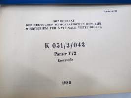 Panzer T72 K 051/3/043 Ersatzteile -panssarivaunu, varaosaluettelo / tank, parts catalog