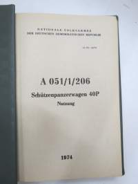 Schützenpanzerwagen 40P Nutzung -suojapanssarivaunu, käyttö -tank in action, manual