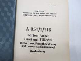 Mittlere Panzer T 55A, und T 55AM2 (ausser Turm, Panzerbewaffnung und Panzerspezialausrüstung) Beschreibung -panssarivaunu, aseistus - varustus, ym. -tank manual