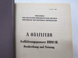 Aufklärungspanzer BRM 1K Beschreibung und Nutzung -raivauspanssarivaunu, yleiskuvaus, käyttö  -tank manual