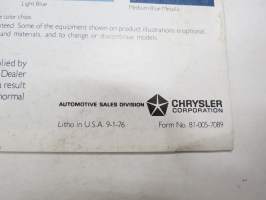Plymouth Trail Duster 1977 -myyntiesite / sales brochure