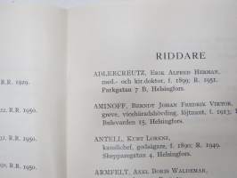 Matrikel över medlemmarna i Johanniter-Ridderskapet i Finland 1.10.1951
