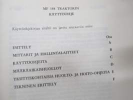 Massey Ferguson 188 traktori -käyttöohjekirja + varaosakuvasto
