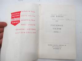 Vauxhall Victor Modell F 1959 instruktionsbok -käyttöohjekirja