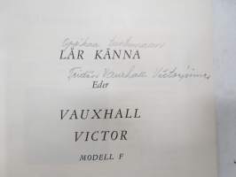 Vauxhall Victor Modell F 1959 instruktionsbok -käyttöohjekirja