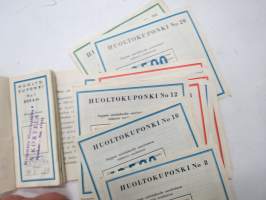 Vauxhall voitelu- ja ylläpitohuolto, huoltokuponkivihko / service coupons