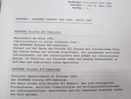 Rinspeed (Porsche) -myyntiesite / Lehdistökansio / sales brochure / press release kit