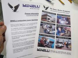 Minelli -myyntiesite / Lehdistökansio / sales brochure / press release kit