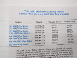OMC Cobra - King Cobra Stern drives Engine Service Manual