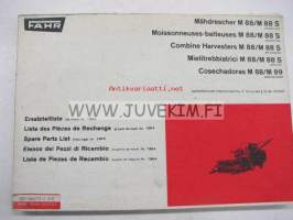Fahr M88, M88S leikkuupuimuri alkaen numerosta 1904 -varaosaluettelo