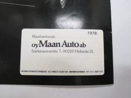 Peugeot 604 1978 -myyntiesite / sales brochure