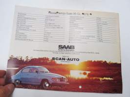 Saab 96 GL 1978 -myyntiesite / sales brochure